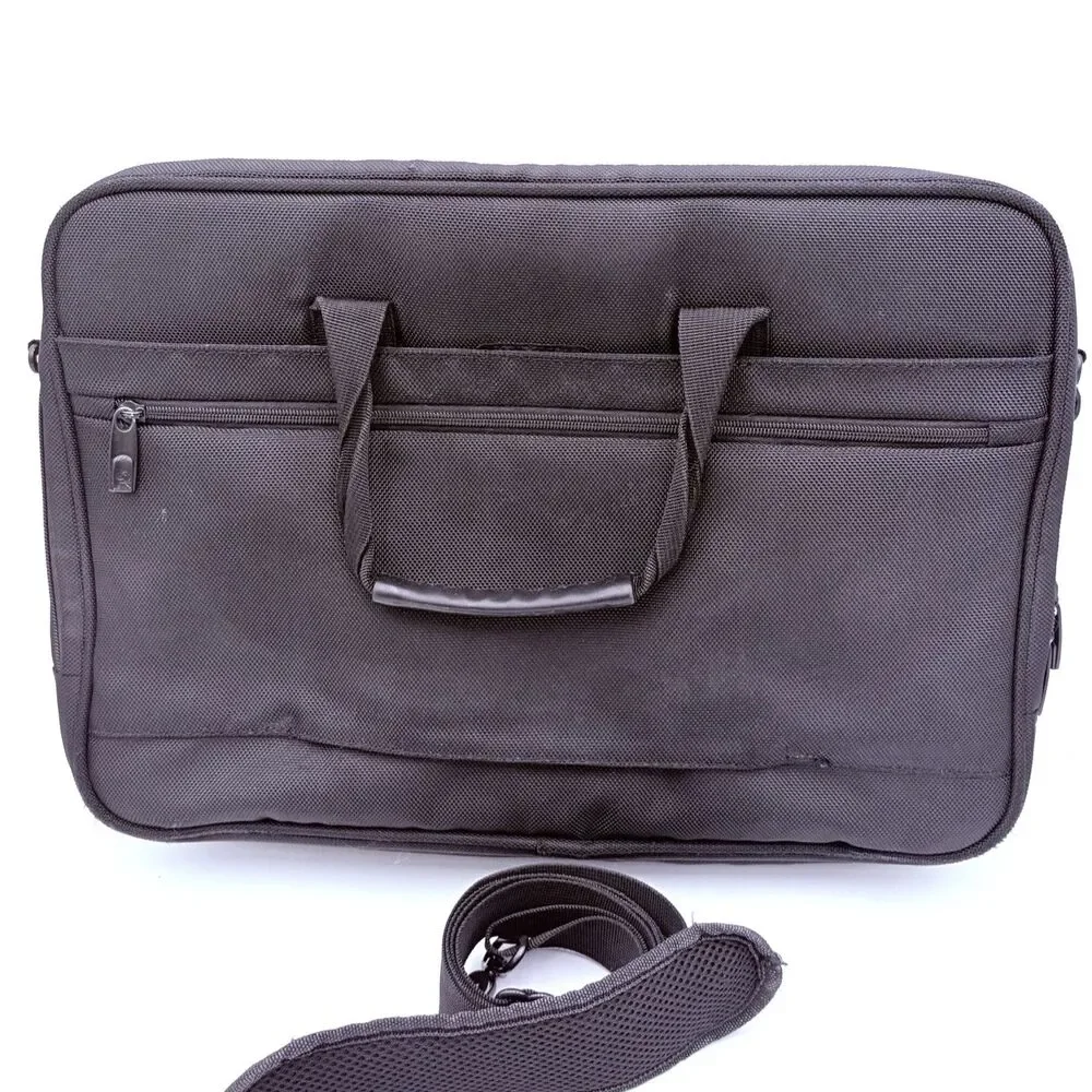 Samsonite Expandable Black Laptop Briefcase Bag Shoulder Strap Padded Softshell